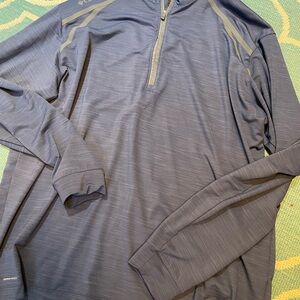 Gray Long Sleeve Quarter-Zip Pullover